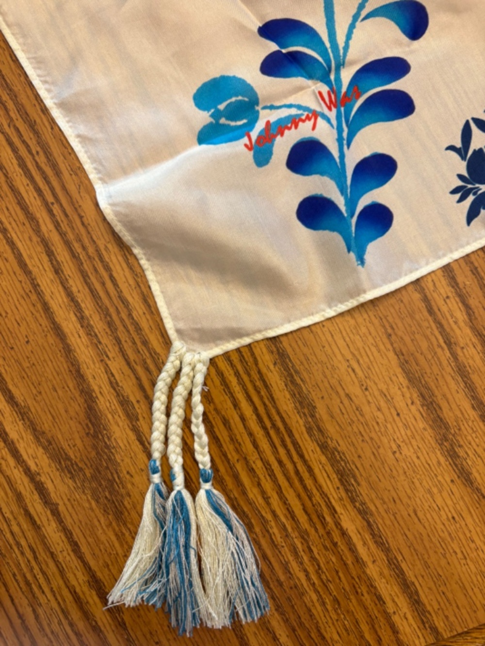 Johnny Was Farrow Scarf - Blue and Ivory - Picture 6 of 11